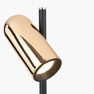 Black and Rose Gold Metal LED Table Lamp