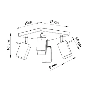 Merida Steel Black 4 Light Classic Ceiling Light