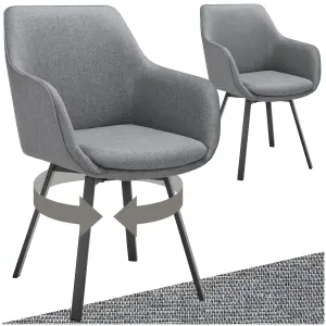 Dining Chair Alicon - padded swivel armchair with continuous backrest - anthracite