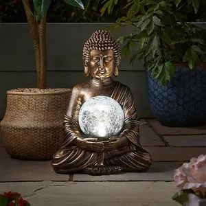 Solar Powered Colour Changing LED Lights Buddha Garden Ornament