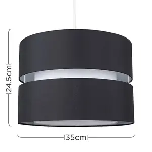 ValueLights Sophia Black Ceiling Pendant Shade and B22 GLS LED 10W Warm White 3000K Bulb