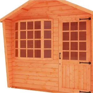 8ft x 10ft (2.35m x 2.95m) Wooden Bay Window Tongue and Groove APEX Summerhouse (12mm T&G Floor + Roof) (8 x 10) (8x10)