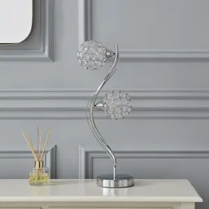 The Lighting Edit Ida Crystal spiral Chrome effect Table lamp