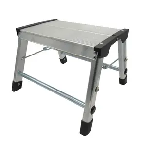 Folding Aluminium Step Stool (Heavy Duty Foldable Single Collapsible Portable Platform Kitchen)