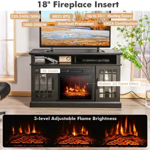 Costway Fireplace TV Stand for TVs up to 55 Inches W/ 2000W Electric Fireplace Insert