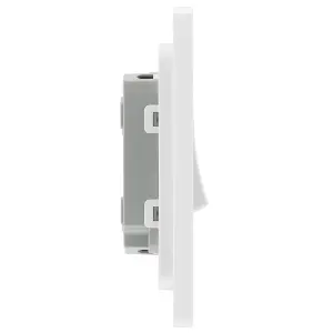 BG Evolve 20A Double Wall Light Switch, 2 Way, Screwless Brushed Steel