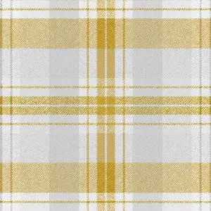 Superfresco Easy Yellow Fabric effect Tartan Smooth Wallpaper