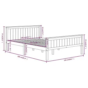 Berkfield Bed Frame Grey Solid Wood Pine 120x200 cm