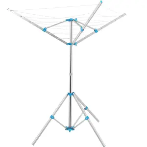 Freestanding Rotary Airer 15M Steel Portable Outdoor Clothes Washing Line Dryer