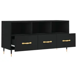 Berkfield TV Cabinet Black 102x36x50 cm Engineered Wood