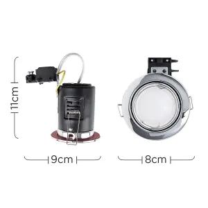 ValueLights Fire Rated Polished Chrome Tiltable GU10 Recessed Ceiling Downlight - Includes 5w LED Bulb 6500K Cool White