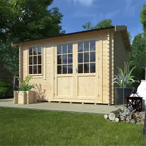 10ft x 10ft (2950mm x 2950mm) Horsforth "The Tallahassee Plus" 44mm Log Cabin With 1 Window