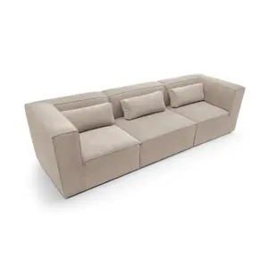 Doris Modular 4 Seater Sofa in Beige Cord Chenille