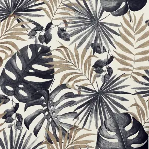 Arthouse Jungle Wall Black/Gold Wallpaper