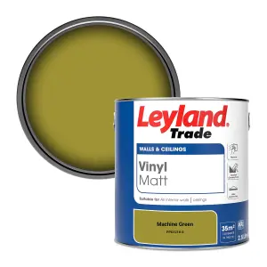 Leyland Trade Vinyl Matt Walls & Ceilings Emulsion Paint Machine Green (PPG1218-6) 2.5L