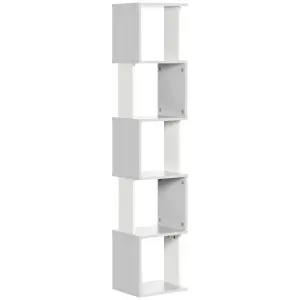 HOMCOM 5-Tier Bookshelf Freestanding Bookcase Storage Shelves, Light Grey