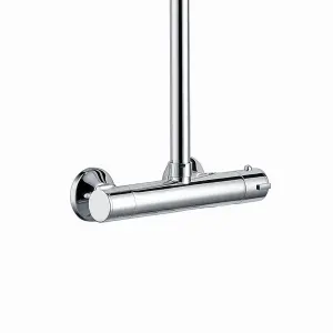 ENKI Dune Chrome Single Outlet Brass Thermostatic Overhead Shower Slim 200mm