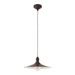 EGLO Stockbury Antique Brown Industrial Pendant Light