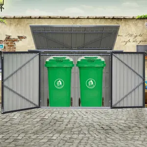 Large Double Door Metal Bin Shed