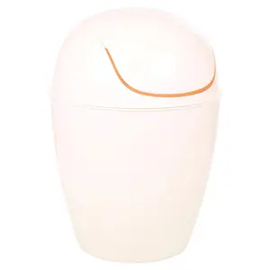 Octayvia Plastic Swing Top Rubbish Bin - 1.32L Off White