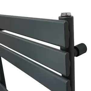 Flat Panel Towel Radiator - 1200mm x 500mm - Anthracite Grey