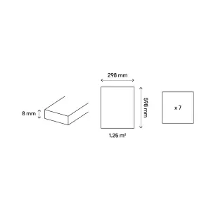 Hopi White Gloss Ceramic Indoor Wall tile, Pack of 7, (L)598mm (W)298mm