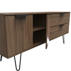 Fuji 2 Drawer 2 Door Wide Sideboard in Carini Walnut (Ready Assembled)