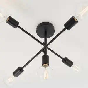 Anson Lighting Arvilla 5lt Semi Flush light finished in matt black