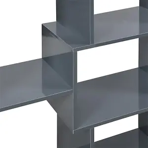 Quinto High Gloss Shelving Unit In Grey