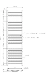 Right Radiators 1500x450 mm Bathroom Curved Heated Towel Rail Radiator Warmer Ladder Chrome