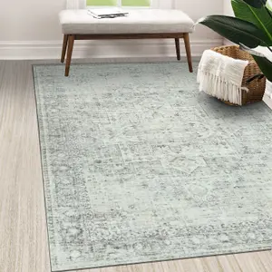 Vernal Darwin Machine Washable Rug for Living Room, Bedroom, Dining Room, Light Beige & Grey, 120 cm X 180 cm