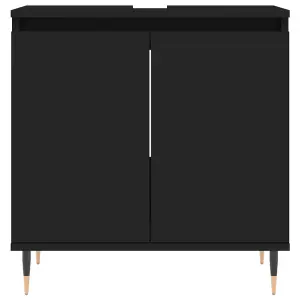 Berkfield Bathroom Cabinet Black 58x33x60 cm Engineered Wood