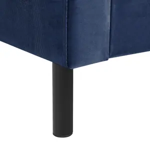 Velvet EU Double Size Bed Navy Blue VILLETTE