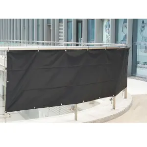 Black Garden Privacy Screen Net Fence Balcony Sun Shade Windbreak UV Panel Cover 0.9 x 6m