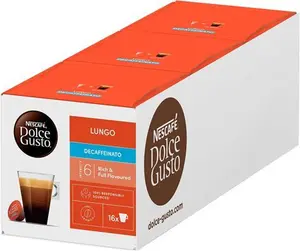 NESCAFÉ Dolce Gusto Lungo Decaf Coffee Pods - Total Of 48 Coffee Capsules - Decaffeinated Coffee (3 Packs)