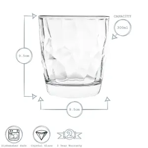 Bormioli Rocco - Diamond Water Glasses - 300ml - Clear - Pack of 6