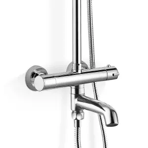 Nes Home Fawley Round Thermostatic Shower Kit with Bath Filler Chrome