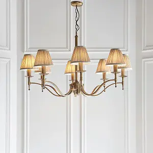 Luminosa Stanford 8 Light Multi Arm Chandelier Antique Brass Finish, E14