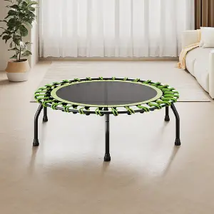 40in Bungee Cords Round Trampoline in Green for Indoor Outdoor