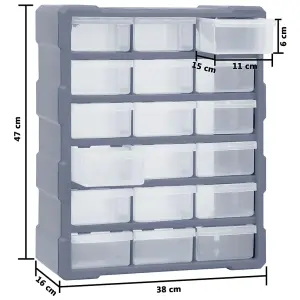 vidaXL Multi-drawer Organiser with 18 Middle Drawers 38x16x47 cm