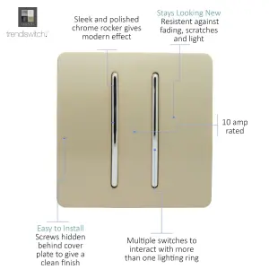 Trendiswitch Gold 2 Gang 2 Way 10 Amp Switch