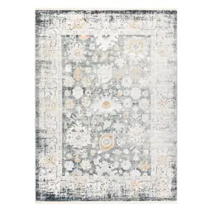 DISTIN 0835A grey / light grey / white modern carpet - Ornament, frame 160x230 cm