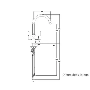 InSinkErator 3N1 Brushed Stainless Steel J Shape Instant Filtered Steaming Hot Water, Mains Hot & Cold Kitchen Mixer Tap