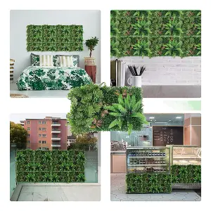 Artificial Grass Plant Wall Panel, Artificial Leaves Hedge Greenery Wall Panel