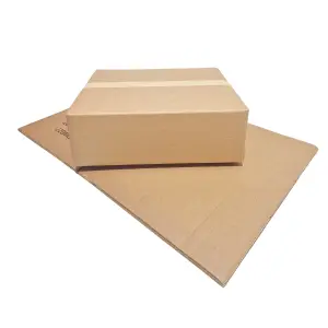 Strong Double Wall Cardboard Boxes 16.5" x 14" x 4" 19 Litres Storage Packing Moving House Sturdy Shipping Boxes (Pack of 10)