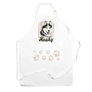 Purely Home Husky Apron - Novelty Kitchen Gift for Dog Lovers