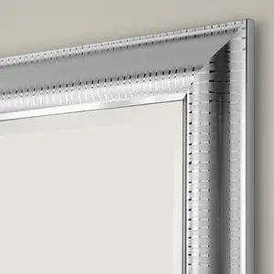 Abbeyville Framed Wall Mounted Accent Mirror Silver / 102.5cm H x 74.5cm W