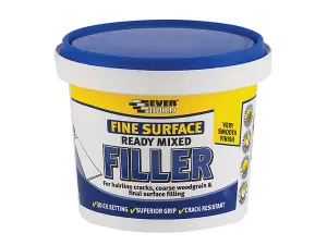 Everbuild Ready Mixed Fine Surface Filler, White, 600 g (Pack of 6)