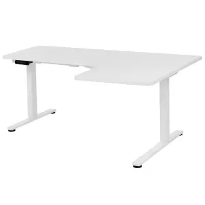 Adjustable Desk Electric Right Hand White DESTINES