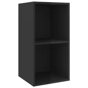 Berkfield Wall-mounted TV Cabinet High Gloss Black 37x37x72 cm Engineered Wood